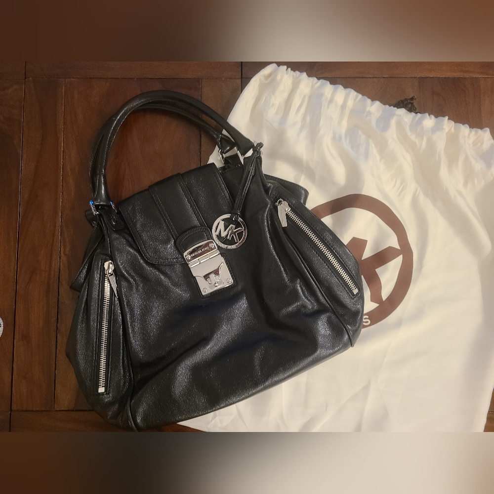 Michael Kors black leather bag